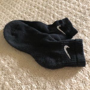 Black nike ankle socks with white swoosh